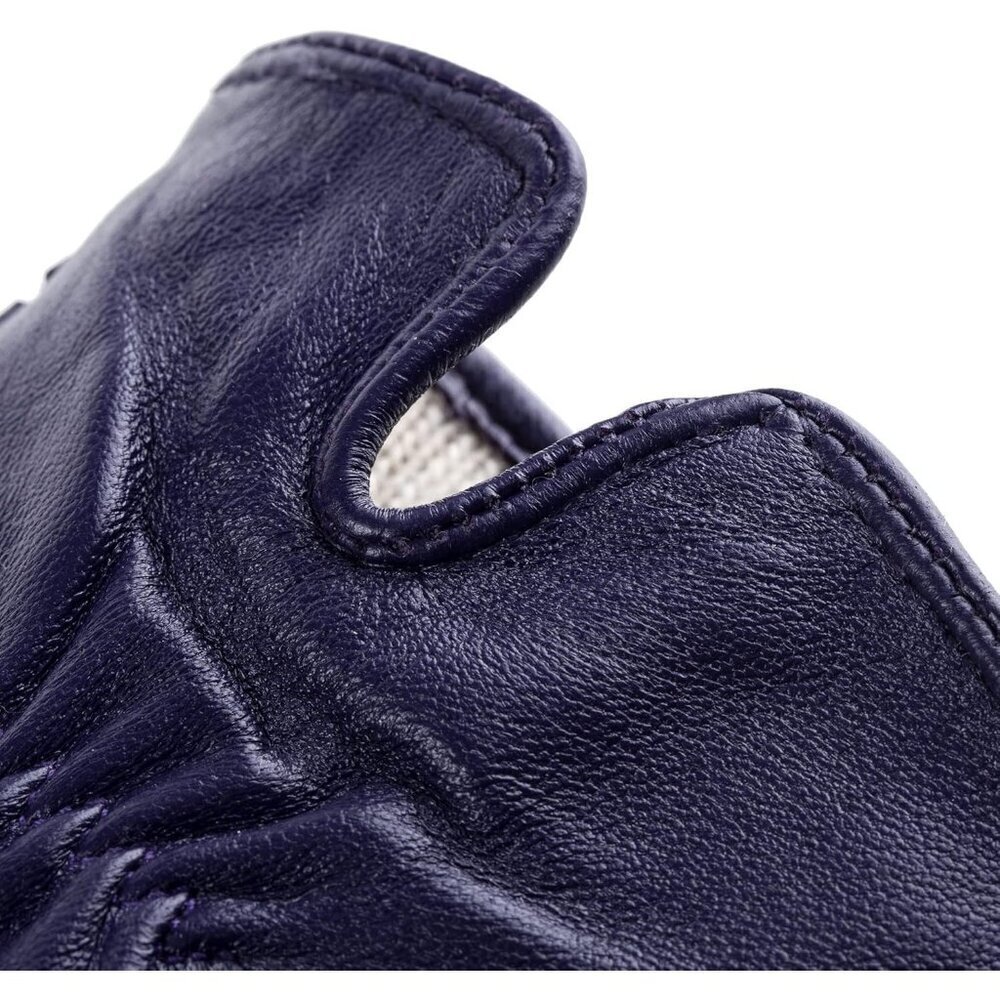 Women's Genuine Sheepskin Leather Gloves Winter Warm Driving Gloves Purple - Picture 6 of 7
